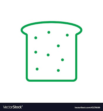 green bread slice outline icon