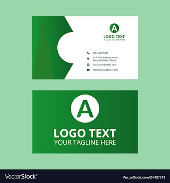 Green business card template vector image