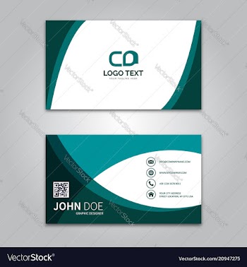 Green business card vektor template vector image