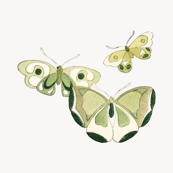 Green butterfly, Japanese hand drawn, | Free Vector Illustration - rawpixel