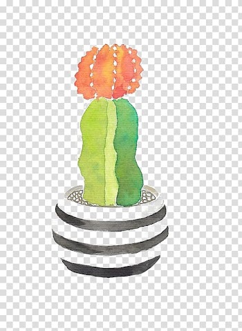 Green cactus , Watercolor painting Cactaceae Succulent plant Illustration, cactus transparent background PNG clipart