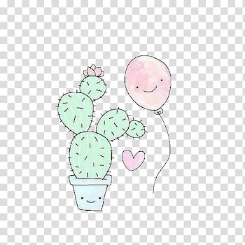 Green cactus with pot beside pink balloon illustration, Watercolor painting Cactaceae Illustration, Cute balloon cactus transparent background PNG clipart