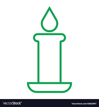 green candle line art icon