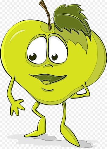 green cartoon facial expression leaf yellow