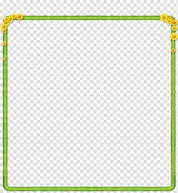 Green Cartoon, Flowers and grass trimmed Noticeboard transparent background PNG clipart