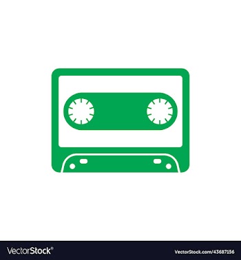green cassette solid icon