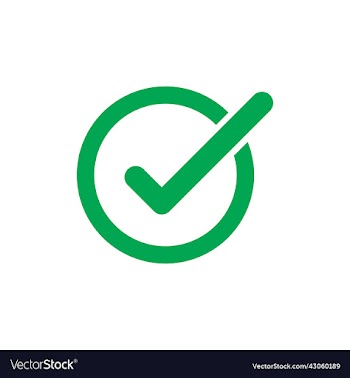 green check mark icon or logo