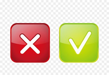 Green Check mark Red Icon - Green hook and red cross 