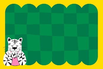 Green checkered frame background, tiger | Free Photo - rawpixel
