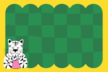 Green checkered frame background, tiger | Free Vector - rawpixel