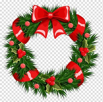 Green Christmas-themed wreath illustration, Wreath Christmas Garland , Christmas Wreath transparent background PNG clipart