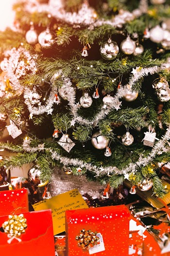 Green Christmas Tree With Baubles
