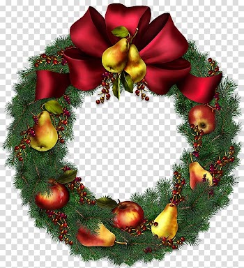 Green Christmas wreath illustration, Christmas , Christmas Wreath transparent background PNG clipart