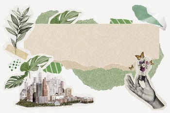 Green city frame background, environment | Free PSD - rawpixel