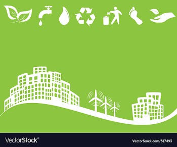 Green city vector image