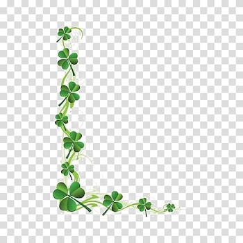 Green club frame illustration, Saint Patricks Day Shamrock Four-leaf clover , Clover frame transparent background PNG clipart