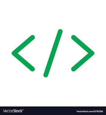 green code line art icon