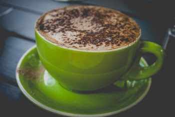 Green Coffee Cup With Saucer