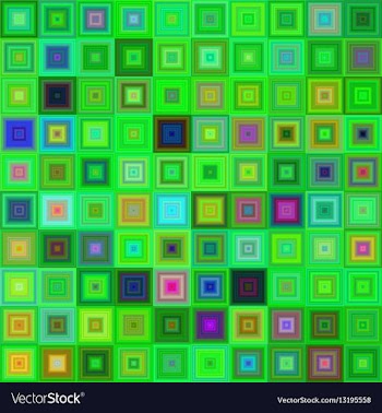 Green color square mosaic background vector image