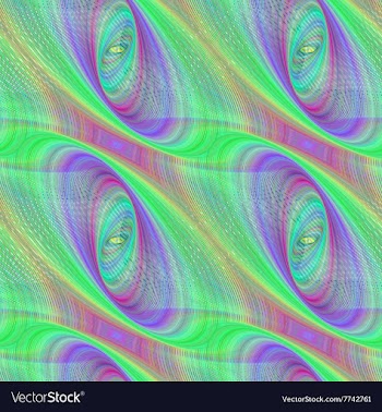 Green colorful elliptical fractal pattern vector image