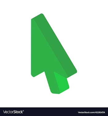 green computer mouse pointer isometric 3d flat