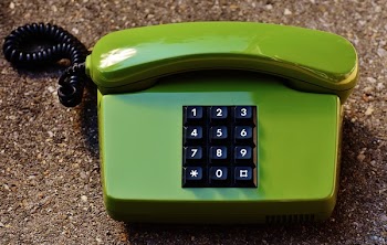 Green Corded Telephone