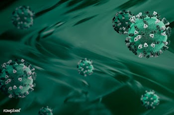 Green coronavirus under microscope background | Free  illustration - 2316962