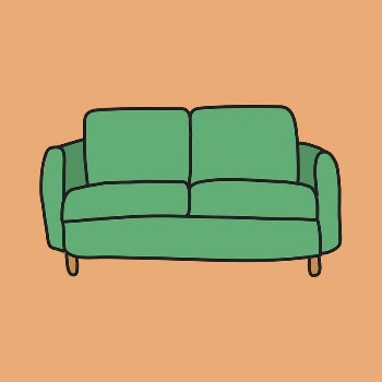 Green couch  clipart, furniture | Free PSD Illustration - rawpixel