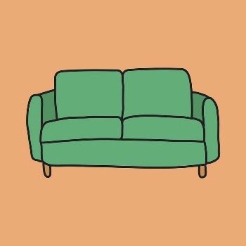 Green couch  collage element, | Free Vector Illustration - rawpixel