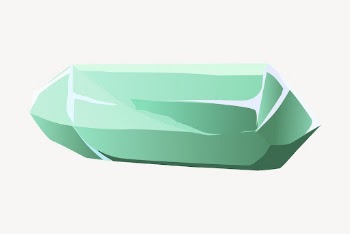 Green crystal collage element, gaming | Free PSD - rawpixel
