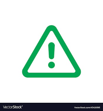 green danger notice or risk icon