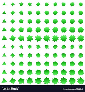Green deformed polygon shape collection vector image