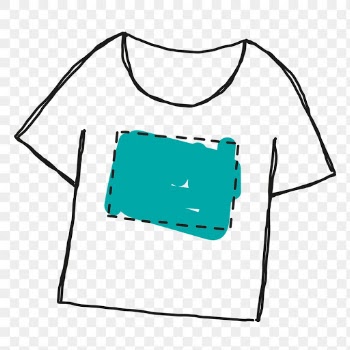 Green design on t-shirt transparent png