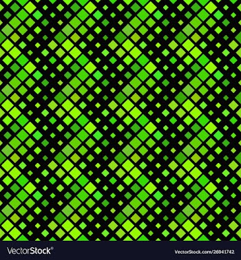 Green diagonal square pattern background vector image