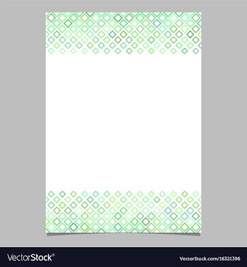 Green diagonal square pattern brochure background vector image