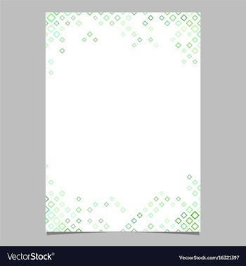 Green diagonal square pattern brochure background vector image