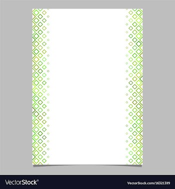 Green diagonal square pattern brochure background vector image