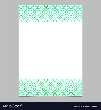 Green diagonal square pattern page template vector image
