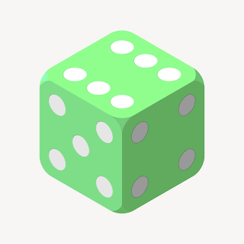 Green dice clipart illustration psd. | Free PSD - rawpixel