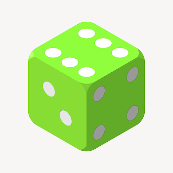 Green dice clipart illustration psd. | Free PSD - rawpixel