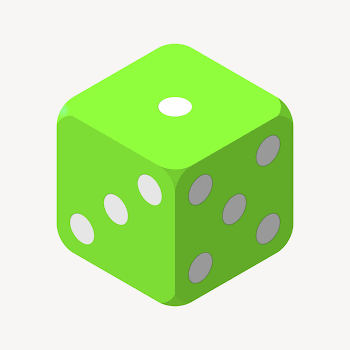 Green dice clipart illustration psd. | Free PSD - rawpixel