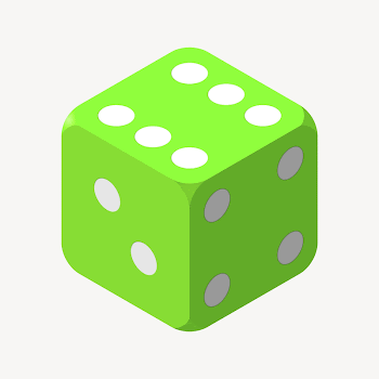 Green dice collage element illustration | Free Vector - rawpixel