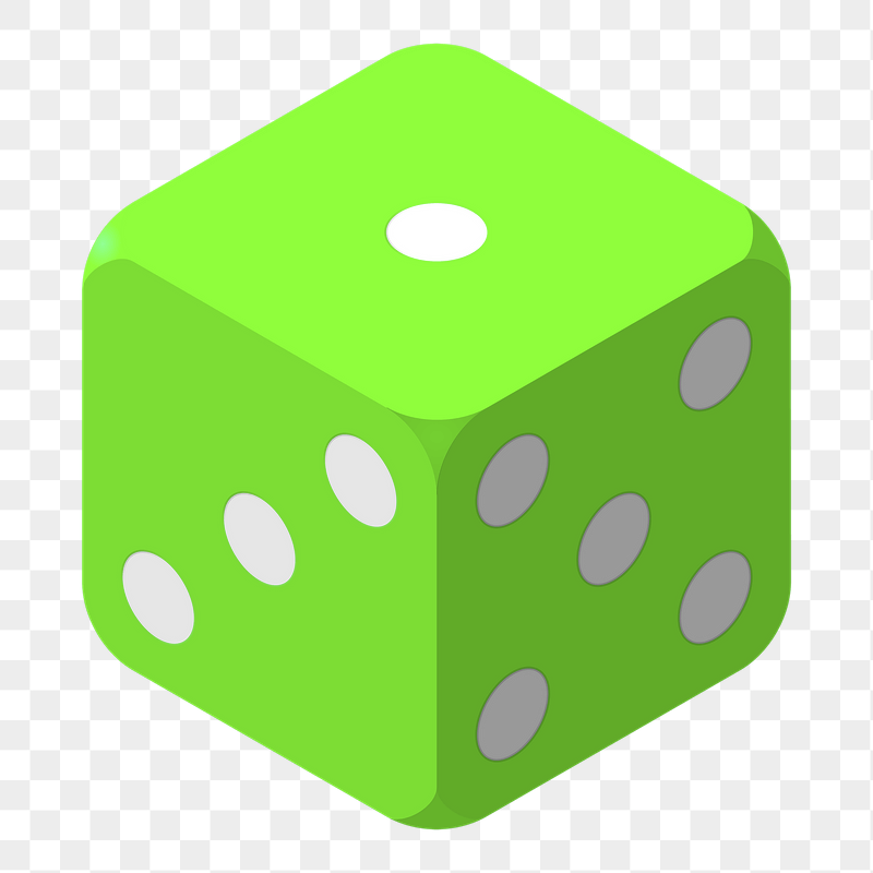 Green dice png sticker illustration, | Free PNG - rawpixel