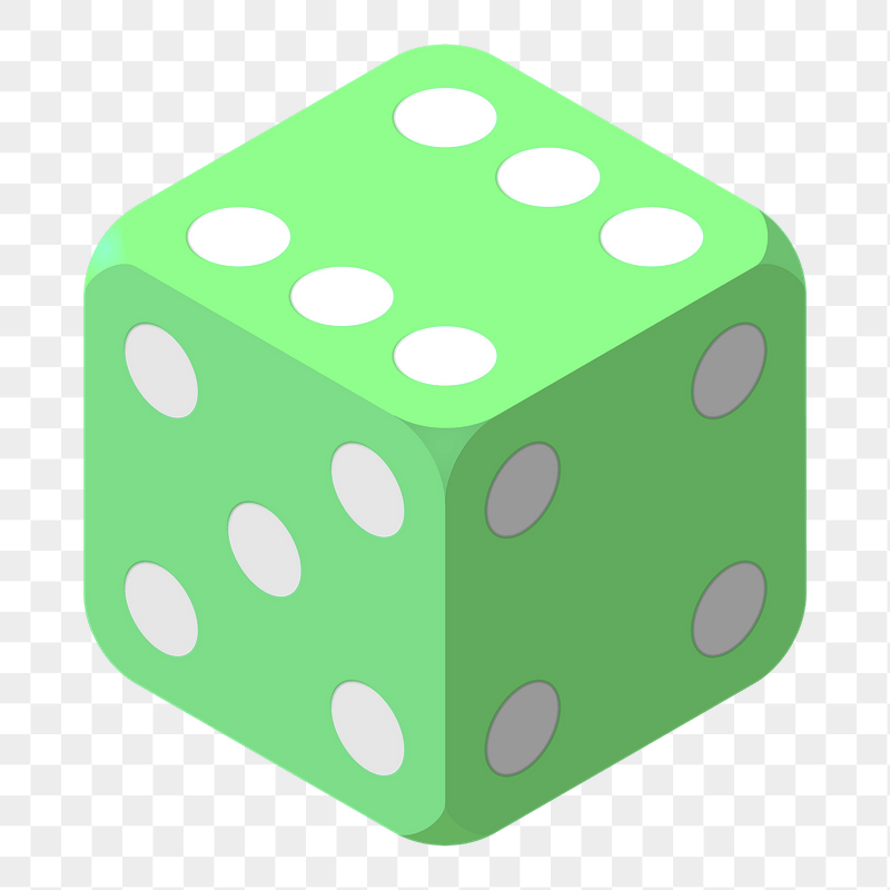 Green dice png sticker illustration, | Free PNG - rawpixel