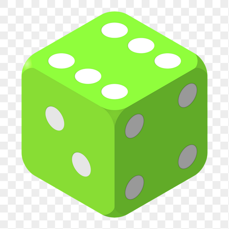 Green dice png sticker illustration, | Free PNG - rawpixel