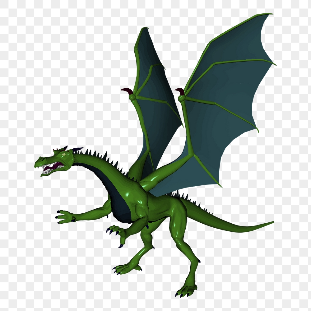Green dragon png sticker, mythical | Free PNG - rawpixel