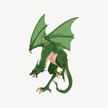 Green dragon sticker, mythical creature | Free PSD - rawpixel
