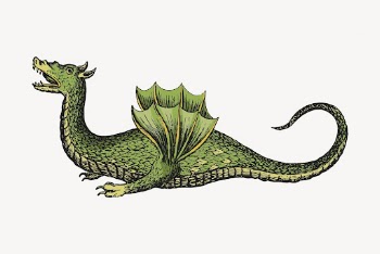 Green dragon, vintage mythical creature | Free Photo Illustration - rawpixel