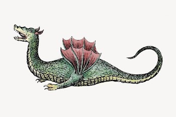Green dragon watercolor sticker, mythical | Free Vector Illustration - rawpixel