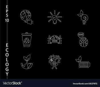 Green ecology and environment icon set in format vector image